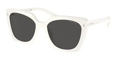 Prada Pr 23zsf Asian Fit 1425s0 Women's Sunglasses White Size 55 In Gray