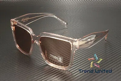 Pre-owned Prada Pr 24zs 13i08m Geranium Petal Crystal Dark Violet 56 Mm Women's Sunglasses In Purple