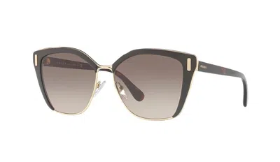 Pre-owned Prada Pr 24zs Geranium And Petal Crystal/violet Pink (13i0/8m) Sunglasses