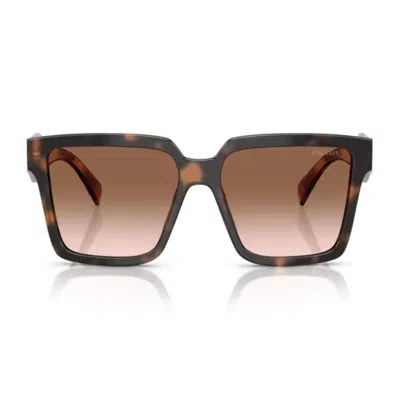 Prada Pr 24zs 07r0a6 56mm Womens Square Sunglasses In Brown Gradient