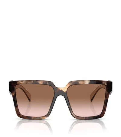 Prada Pr 24zs 07r0a6 56mm Womens Square Sunglasses In Brown Gradient