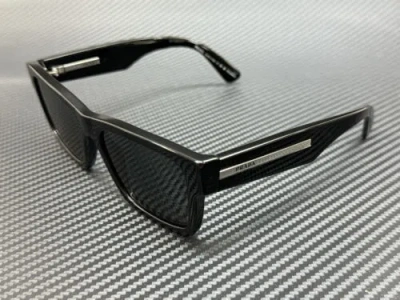 Pre-owned Prada Pr 25zs 1ab08g Black Polarized Men's 53 Mm Sunglasses