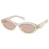 Prada Pr 26zs 12v4i2 55mm Womens Oval Sunglasses In Neutral