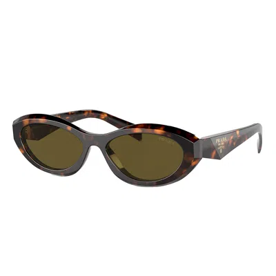 Prada Woman Sunglass Pr 26zs In Sage,honey Tortoise