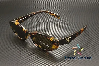 Pre-owned Prada Pr 26zs 14l09z Sage Honey Tortoise Dark Brown 55 Mm Women's Sunglasses