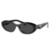 Prada Pr 26zs 16k08z 55mm Womens Oval Sunglasses In Black