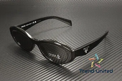 Pre-owned Prada Pr 26zs 16k08z Black Dark Grey 55 Mm Women's Sunglasses In Gray
