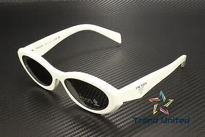 Pre-owned Prada Pr 26zs 17k08z Black Talc Dark Grey 55 Mm Women's Sunglasses In Gray