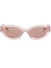 Prada Transparent Peach Acetate Sunglasses In Rosa