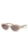 Prada Pr 26zsf Oval Sunglasses, 56mm In Purple