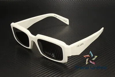 Pre-owned Prada Pr 27zs 17k08z Black Talc Dark Grey 54 Mm Men's Sunglasses In Gray