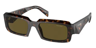 Prada Pr 27zsf Asian Fit 19j09z Men's Sunglasses Tortoiseshell Size 55 In Brown