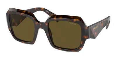 Prada Pr 28zs 14l09z Women's Sunglasses Tortoiseshell Size 53 In Brown