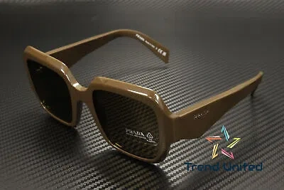 Pre-owned Prada Pr 28zs 15l09z Loden Dark Brown 53 Mm Women's Sunglasses