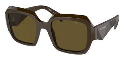 Prada Pr 28zs 15l09z Women's Sunglasses Brown Size 53 In Metallic