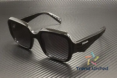 Pre-owned Prada Pr 28zs 16k90a Black Grey Gradient 53 Mm Women's Sunglasses