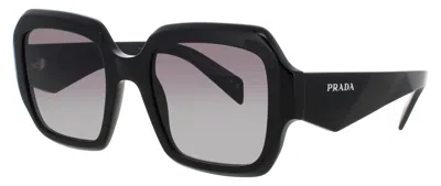 Prada Pr 28zs Acetate Sunglasses With Gradient Lenses, 53-22-145, Case Included In 16k90a - Black / Grey Gradient