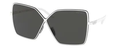 Pre-owned Prada Pr 50ys White/dark Grey (461-5s0) Sunglasses In Gray