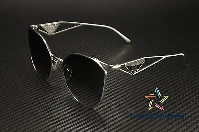 Pre-owned Prada Pr 50zs 1bc09s Silver Grey Gradient 59 Mm Women's Sunglasses