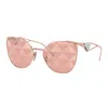 Prada Logo-decal Lense Sunglasses In Gold