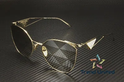 Pre-owned Prada Pr 50zs Zvn04t Pale Gold Brown Tampo Triangles Silver 59 Womens Sunglasses