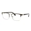 Prada Pr 54tv 01u1o1 55mm Unisex Rectangle Eyeglasses 55mm In Black