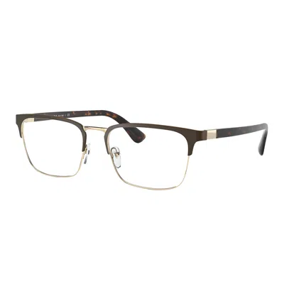 Prada Pr 54tv 01u1o1 55mm Unisex Rectangle Eyeglasses 55mm In Black