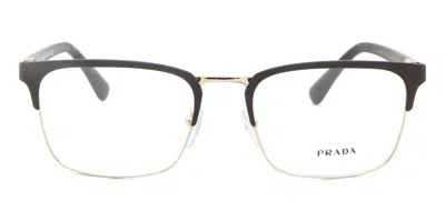 Prada Pr 54tv 01u1o1 Occhiali Da Vista Marroni Per Uomo (solo Montatura) In Black