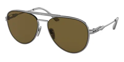 Prada Pr 54zs Asian Fit 16f01t Men's Sunglasses Gunmetal Size 57 In Black