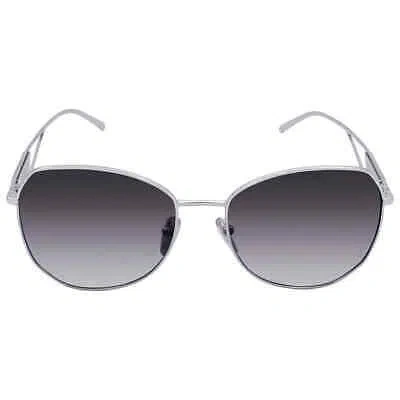 Pre-owned Prada Pr 57ys 1bc5d1 57 Women's Irregular Sunglasses - Silver/gray