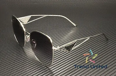 Pre-owned Prada Pr 57ys 1bc5d1 Silver Grey Gradient 57 Mm Women's Sunglasses In Gray