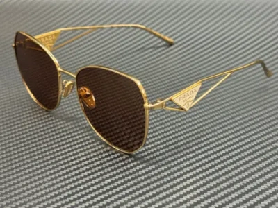 Pre-owned Prada Pr 57ys 5ak10d Gold Brown Women's 57 Mm Sunglasses