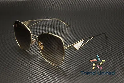Pre-owned Prada Pr 57ys Zvn3d0 Pale Gold Lt Brown Grad Light Grey 57 Mm Women's Sunglasses