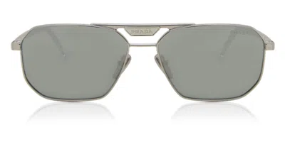 Prada Pr 58ys 1bc02r Men's Sunglasses Silver Size 57 In Gray
