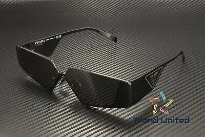 Pre-owned Prada Pr 58zs 1ab06l Black Dark Grey 70 Mm Men's Sunglasses In Gray