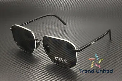 Pre-owned Prada Pr 59ys 1ab5z1 Black Polar Dark Grey Polarized 57 Mm Men's Sunglasses