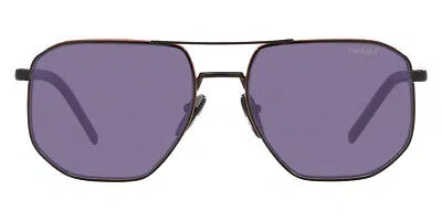Pre-owned Prada Pr 59ys Sunglasses Black/orange Violet Mirrored Internal Silver 57mm