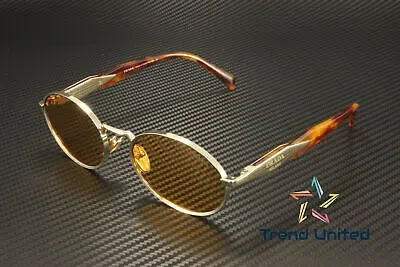 Pre-owned Prada Pr 65zs Zvn02z Pale Gold Orange 55 Mm Women's Sunglasses