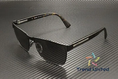 Pre-owned Prada Pr 66zs 1ab09g Black Polar Grey Gradient Polarized 58 Mm Men's Sunglasses