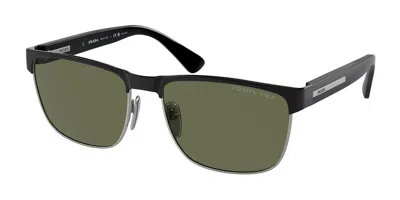 Prada Pr 66zs Polarized Ydc03r Men's Sunglasses Black Size 58
