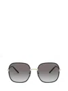 Prada Womens Black Pr 67xs 58 Rectangle-frame Metal Sunglasses In Pale Gold / Black