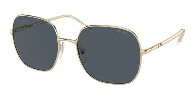Prada Pr 67xs Asian Fit Zvn09t Women's Sunglasses Gold Size 55 In Blue