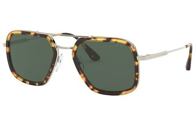 Pre-owned Prada Pr 67zs Gunmetal/dark Brown (5av-01t) Sunglasses In Yellow