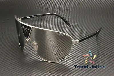 Pre-owned Prada Pr 69zs 1bc2b0 Silver Light Grey Mirror Silver 37 Mm Men's Sunglasses