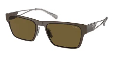 Prada Pr 71zs 11j01t Men's Sunglasses Green Size 56 In Brown