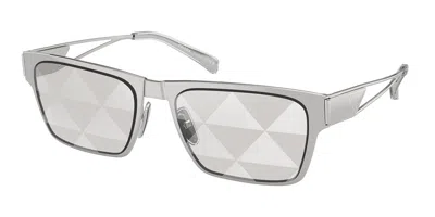 Prada Pr 71zs 1bc08v Men's Sunglasses Silver Size 56 In Metallic
