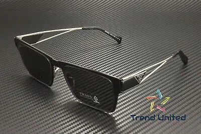 Pre-owned Prada Pr 71zs 1bo5s0 Matte Black Dark Grey 56 Mm Men's Sunglasses In Gray