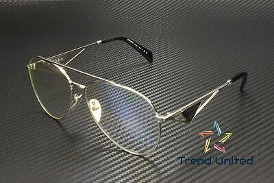 Pre-owned Prada Pr 73zs 1bc08n Silver Clear Blue Light Filter 58 Mm Women's Sunglasses