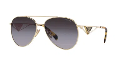 Pre-owned Prada Pr 73zs Pale Gold/grey Shaded (zvn-5d1) Sunglasses