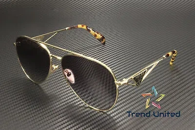 Pre-owned Prada Pr 73zs Zvn5d1 Pale Gold Grey Gradient 58 Mm Women's Sunglasses